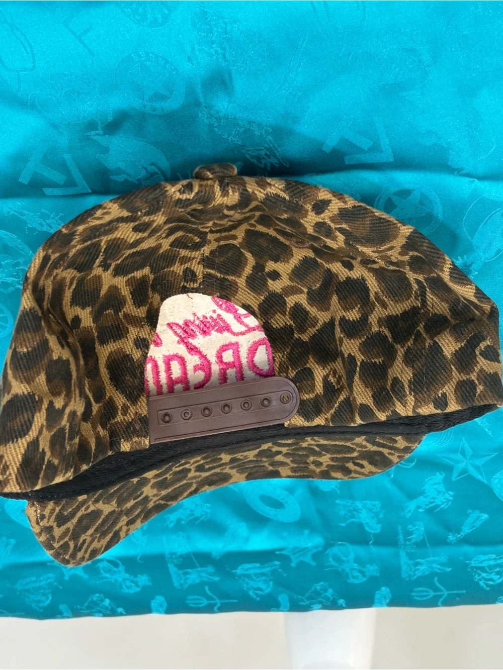 Leopard Print 'Living the Dream' Patch Baseball Cap